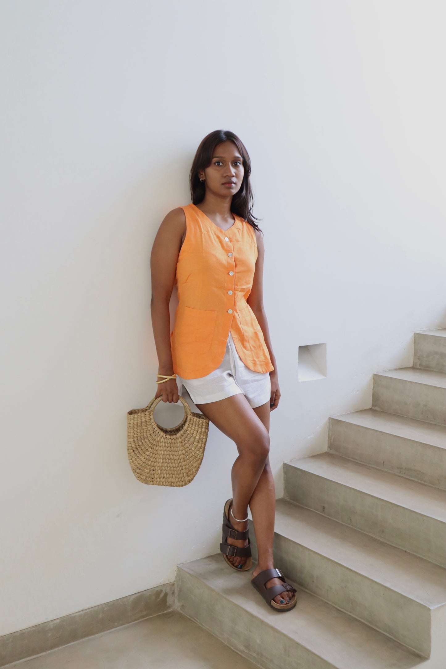 June Top Orange