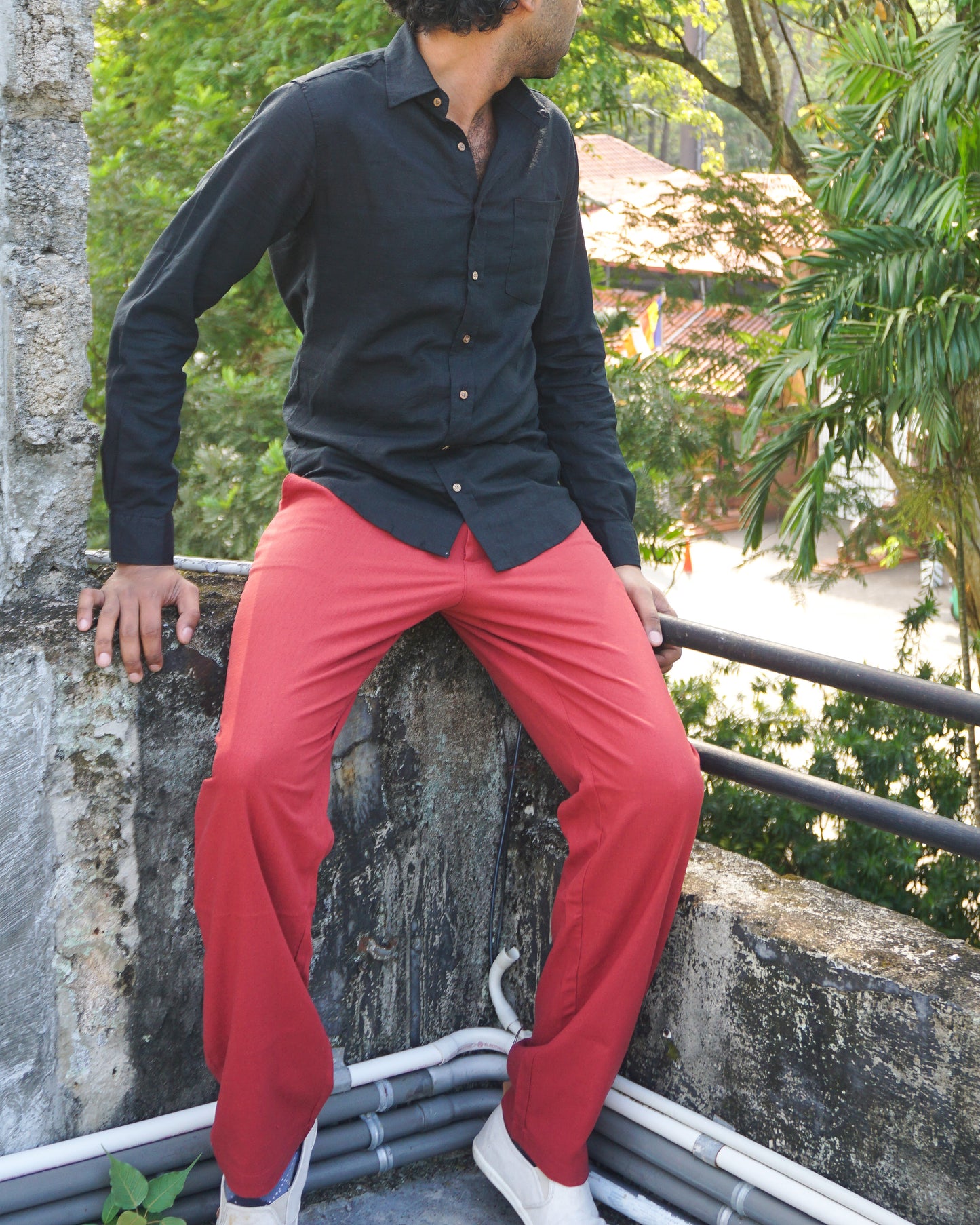 Kayo Linen Pants - Brick