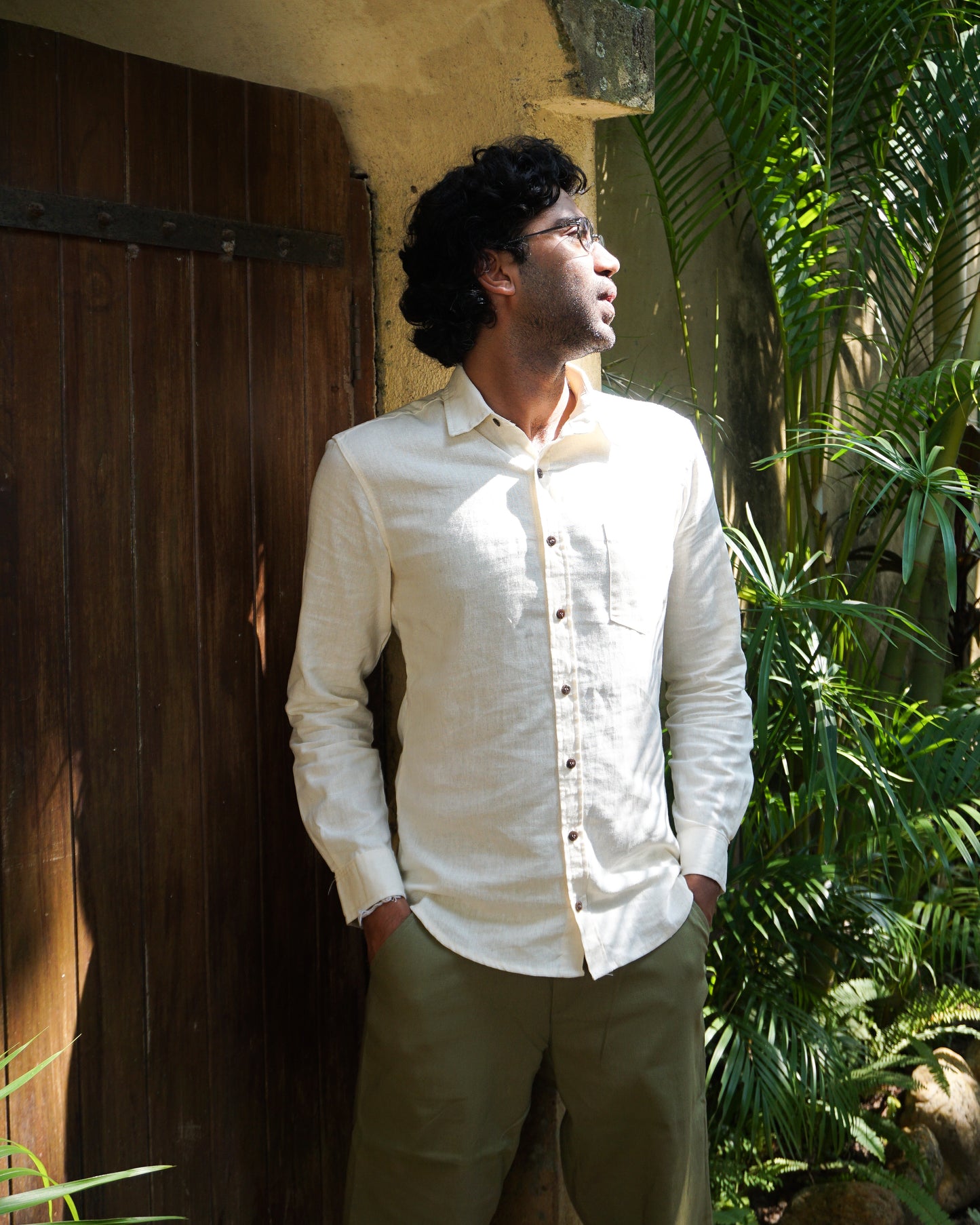 Nada Long Sleeve Shirt Regular Collar - White